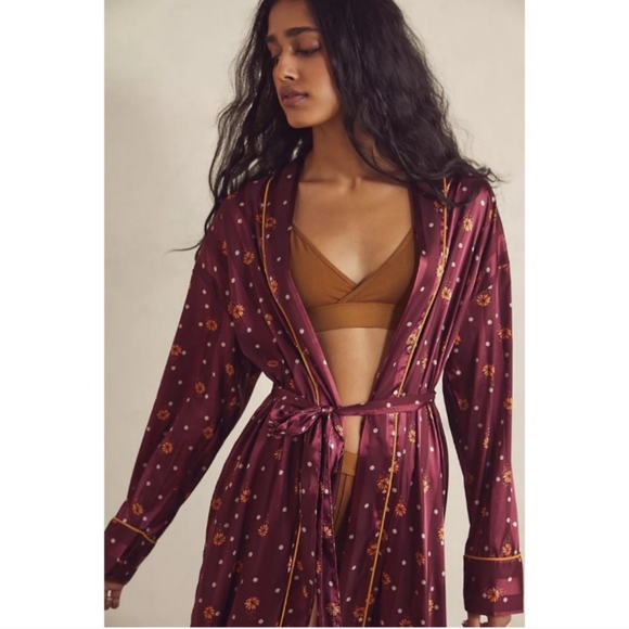 Free People Robe Intimately Wine Combo Large NWT $148 - Picture 2 of 9